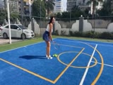Do you want to play tennis with me? There's a super prize for winning.