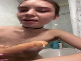 playing in the bathroom